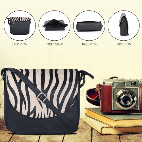 Image of Genuine Leather Shoulder Crossbody Purse For Women with Adjustable Strap, Mobile Pocket & Outside & Inside Zipper