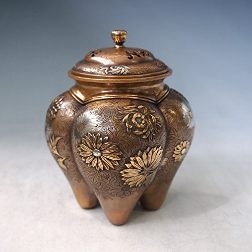 菊華香爐ふ Amazon｜菊華香炉 内島青鳳作 dk82-02【日本製】【海外対応可】｜仏壇