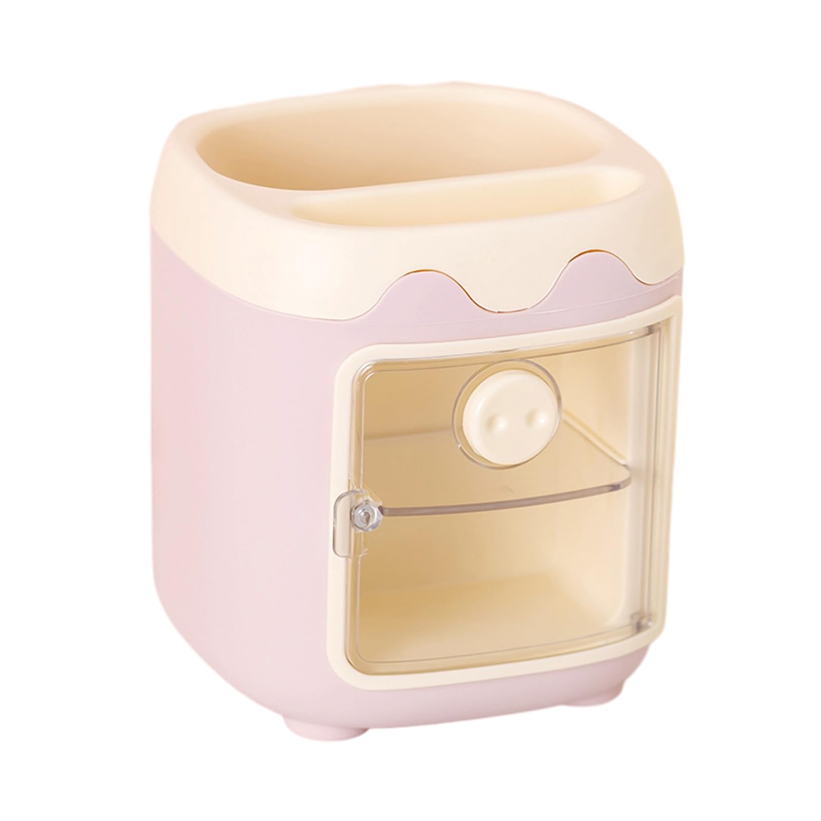 Glifora Cartoon Pig Pen Holder - Multi-Compartment Large Capacity Desk Organiser Box, Stationery Storage Container, Home Office Desktop Decoration Ornament
