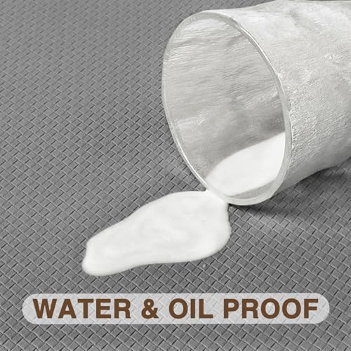 LEKEEPGO Tappeto Cucina PVC 44x200cm, Tappeto Cucina Antiscivolo Lavabile, Anti-Fatica Passatoia Cucina, Tappeti Cucina Impermeabile, Tappeto Gomma per Cucina, Corridoio, Lavanderia, Ufficio, Grigio - immagine 4