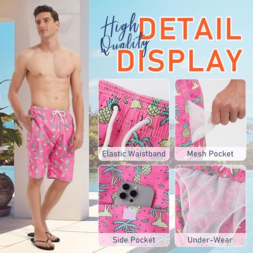 Image of Mens Swimming Trunks Swim Trunks Quick Dry Swim Shorts with Mesh Lining Funny Swimwear Bathing Suits
