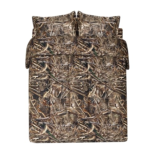 VISI-ONE Realtree Max-5 Camo Queen 3 Piece Comforter Set All-Season Lightweight Breathable Microfiber Bedding Farmhouse Rustic Dcor for Mancave Cabin Lodge Camping Outdoor & Modern Spaces