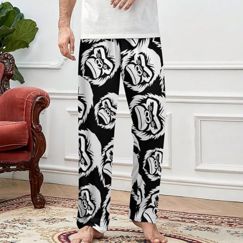 Gorilla Face Unisex Pajama Pants Soft Sleep Bottoms Lounge Pants Trousers Homewear Sleepwear3