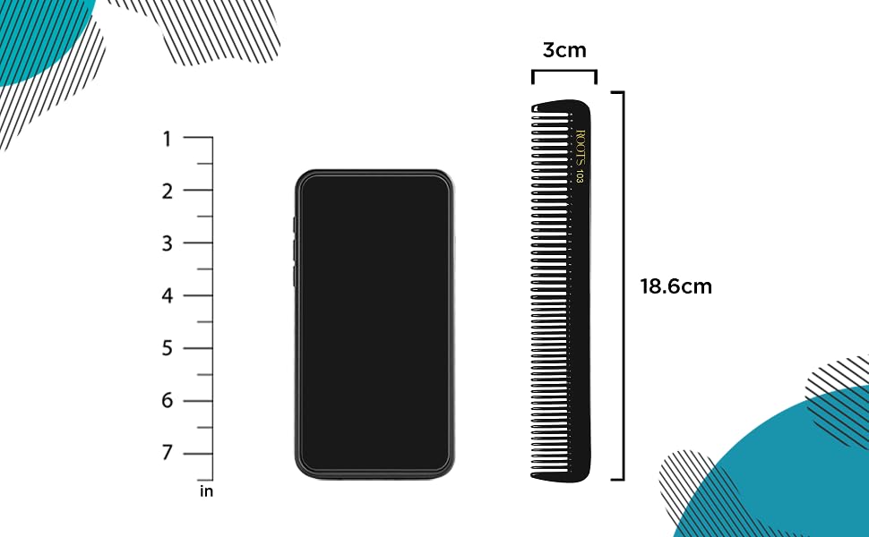 Image of ROOTS - Professional Hair Cutting Comb | Seamless Tooth | Salon Grade - For Men & Women | Ideal for Sectioning & Colouring | Rounded Teeth prevent Hair & Scalp Damage | Model No. 103