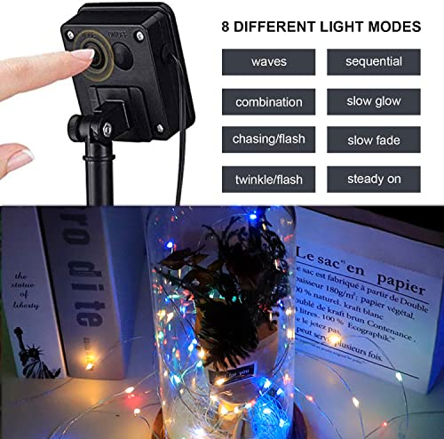 QSPORTPEAK Solar String Lights Outdoor Waterproof, 2 Pack 100 LED Solar Garden Lights - Image 3