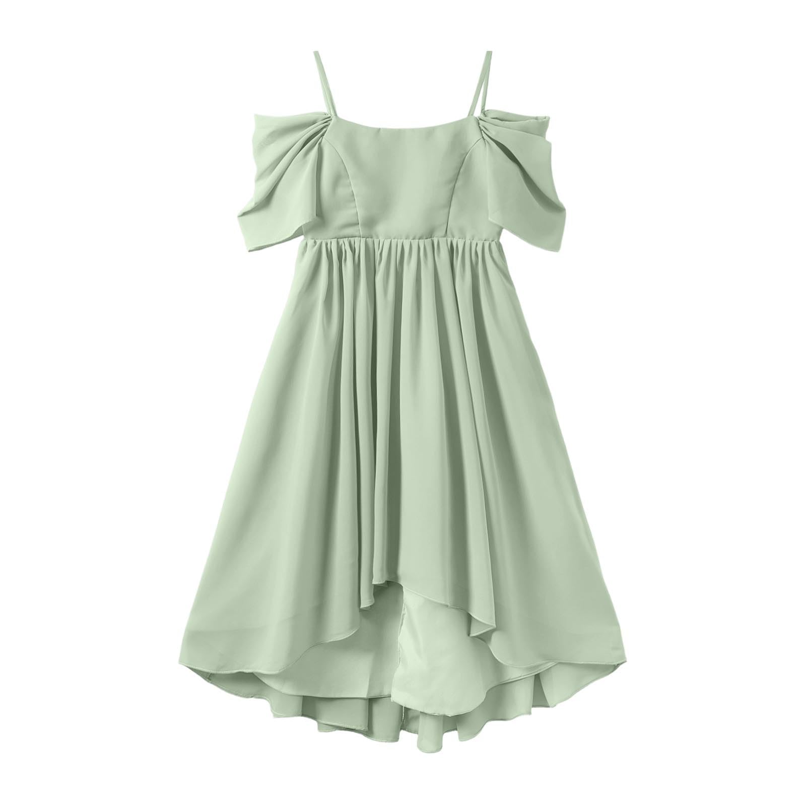 Vestido asimétrico de Gasa con Estampado Floral para niñas Adolescentes, Ideal para Ocasiones Formales como Bodas o graduaciones, Elegante y Moderno.
