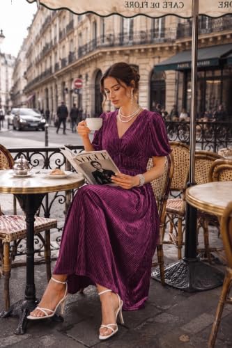 Image of Maxigerui Women's Velvet Maxi Dress Formal Dresses for Wedding Guest Dress
