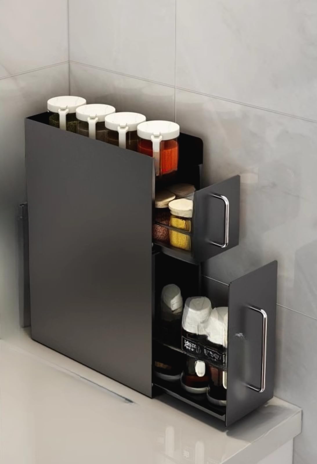 Amazon｜【全面的にアップグレードしました】隠せる調味料ラック