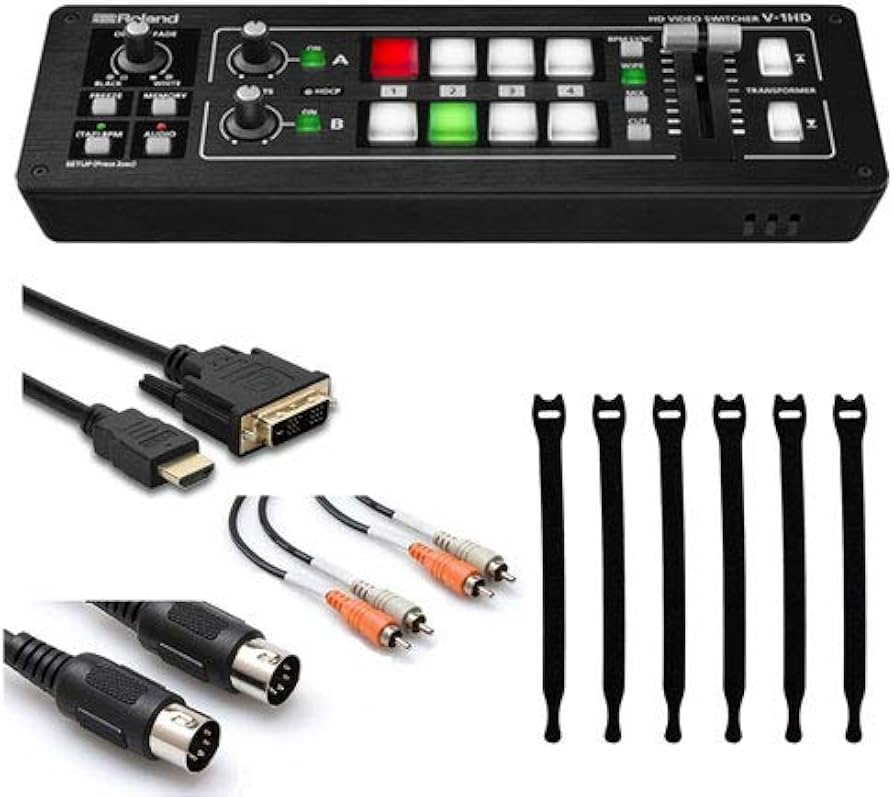 Amazon | Roland V-1HD HD ビデオスイッチャー + デュアルRCAケーブル