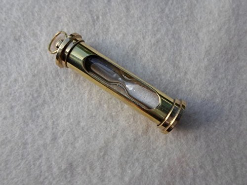 Shaheera Nautical Brass Hourglass Sand Timer - Old Vintage Antique Style - Necklace Pendant Charm
