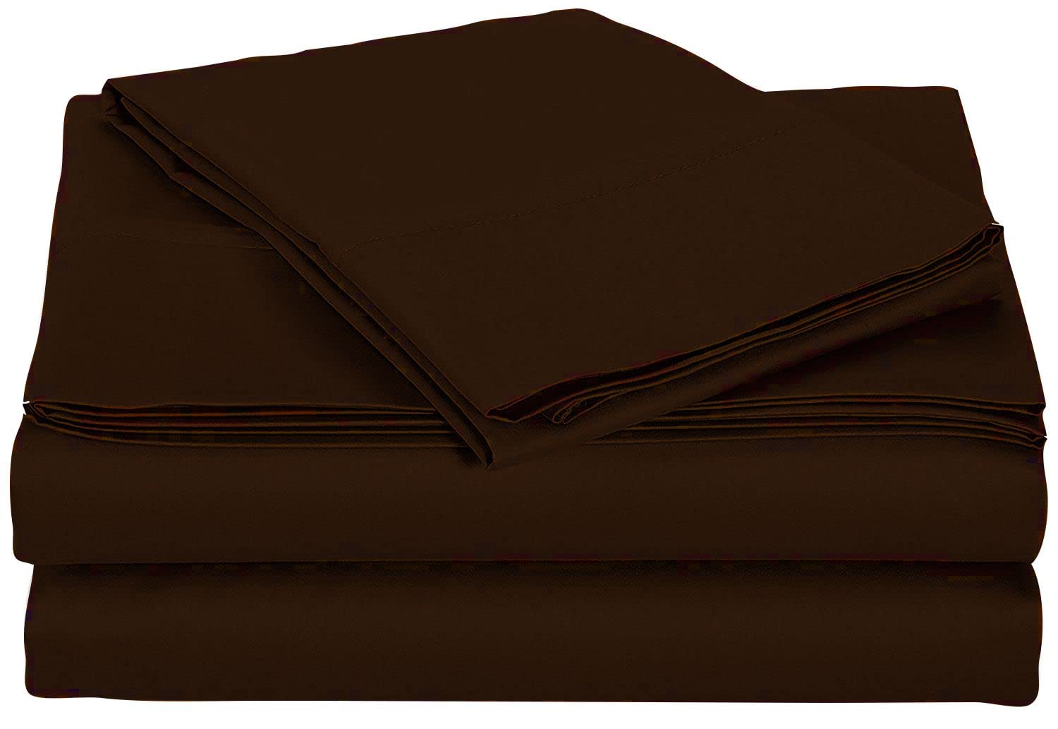 4 Piece Sheet Set 1000 Thread Count 100% Egyptian Cotton 18 Inches Deep Pocket Sheet Set, Chocolate Solid, Full
