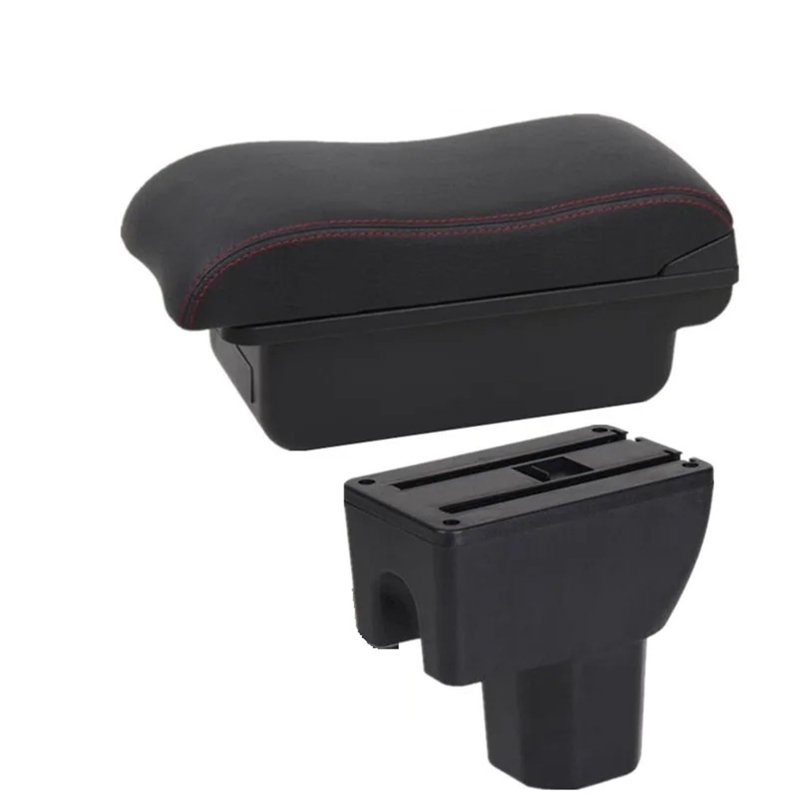 Hguvsjd Armrest Box For Suzuki For Splash Armrest Storage Box Dedicated Retrofit Parts Accessories Car Armrests(A Black red NO USB)