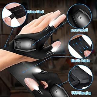 Hinshark Regalo Uomo, Ricaricabile Guanti con Luce LED Gadget Utili Idee Regalo Uomo Compleanno, Regali Uomo Natale Originali, Regalo Anniversario per Lui, Regali per Papà Natale