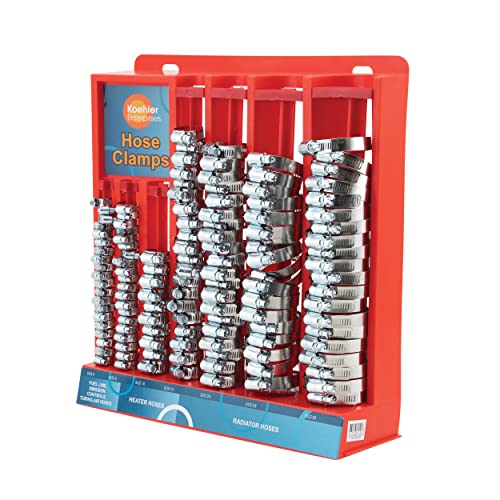 KEDIS220 220 Piece Hose Clamp Set in Mountable Rack , Red