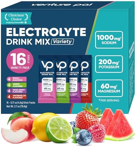 Venture Pal High Sodium Sugar-Free Electrolyte Powder Packets - H...