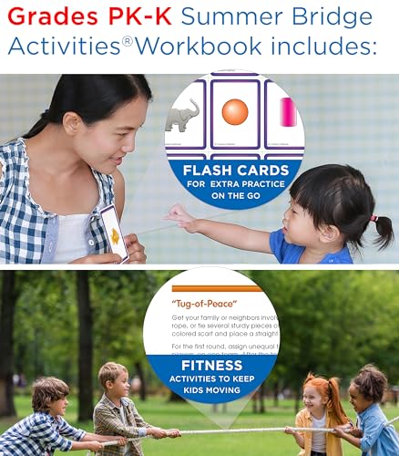 Summer Bridge Activities PreK-K Bundle, Ages 4-5, Math, Phonics, Handwriting, and Science Summer Learning Kindergarten Workbooks, Alphabet Flash Cards, Children's Books, and Drawstring Bag - Image 5
