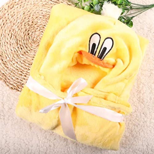 Image of First Kick New Born Baby Blanket Pack of Super Soft Bathrobe Baby Wrapper Durable Fleece Polyester Cum Baby Bath Towel for Baby Boys, Baby Girls, Babies (80cm x 80cm, 0-6 Months) Yellow