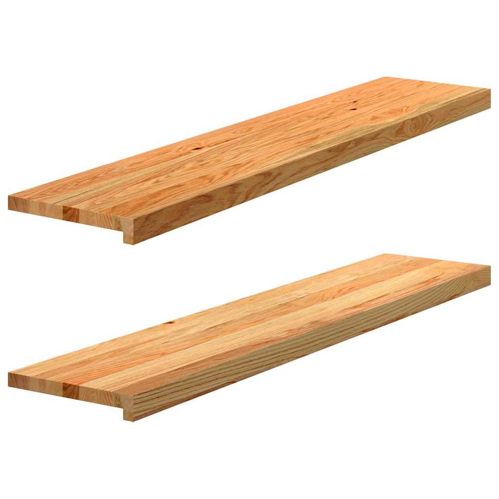 Générique Stopnie schodowe z litego dębu 2 sztuki jasnobrązowy 120x25x2 cm, stopnie z litego drewna na schody lub parapet