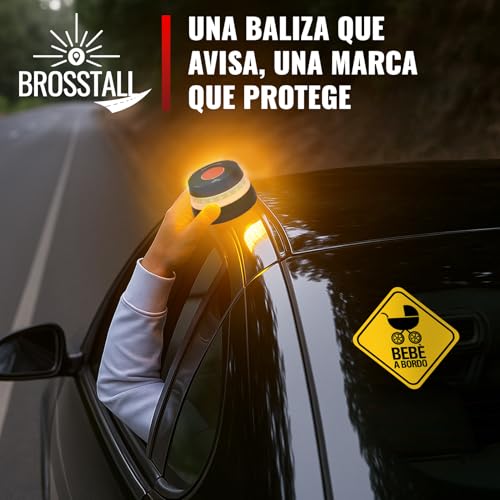Miniatura 7 de Brosstall Baliza V16 Homologada Dgt Con Geolocalización, Tarjeta Sim Hasta 2038, Sin Suscripciones, Luz De Emergencia Geolocalizada Conectada Con La Dgt 3.0 Para Coche, Libre De Cargos Adicionales