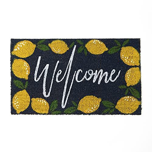 Avera Products | Welcome Lemons, Natural Coir Fiber Doormat, Anti-Slip PVC Mat Back