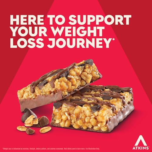 Image of Atkins Chocolate Chip Granola Protein Bar, High Fiber, Low Sugar, 17g Protein, 3g Net Carb, High Protein Bars, Keto Friendly, 12 Count