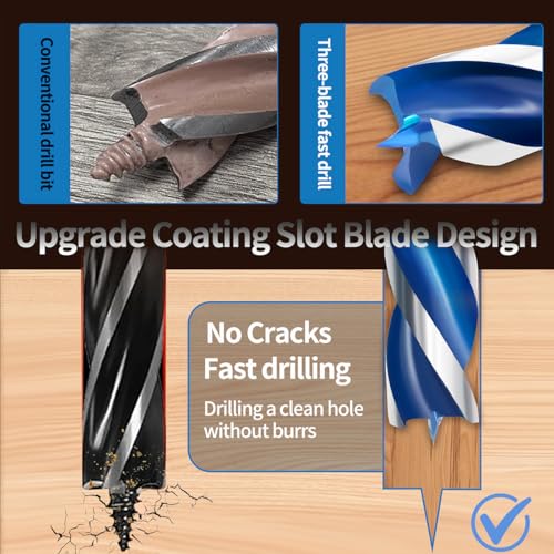 Teronbeta Wood Drill Bit 6mm x 155mm x 2pcs Professional 1/4 Inch Hex Shank Brad Point Auger Drill Bits for Wood 6 Teronbeta Wood Drill Bit 6mm x 155mm x 2pcs Professional 1/4 Inch Hex Shank Brad Point Auger Drill Bits for Wood - Image 6