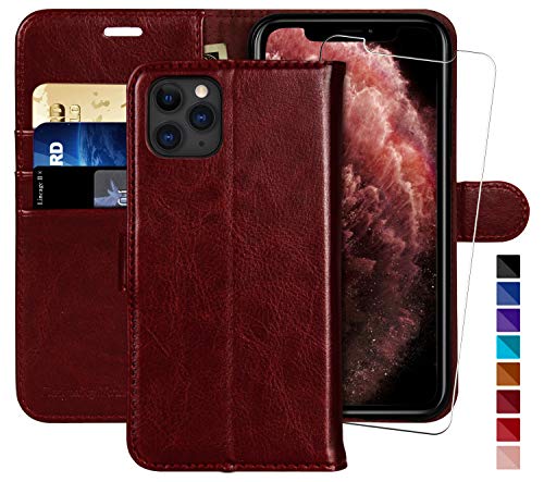 MONASAY iPhone 11 Pro Max Wallet Case,6.5-inch [Glass Screen Protector Included] [RFID Blocking]