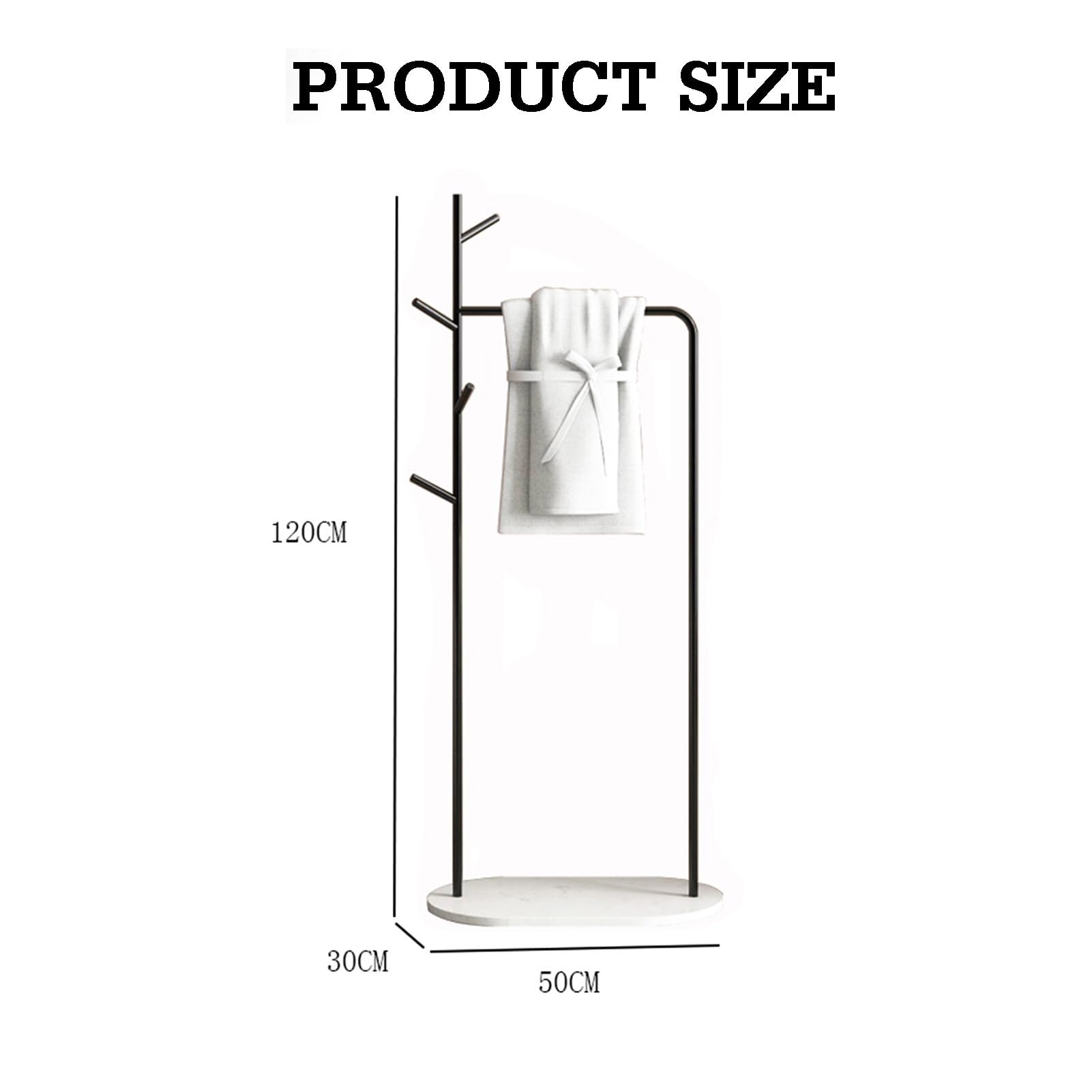 Porta Asciugamani Da Con Base In Marmo, Bagno Senza Trapano, Cestello Portaoggetti Perforato, Mega Rotoli Di Riserva For I Bagni Domestici(Black,Style1)