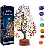 Crystal Decor - Faux Plants Indoor - Antique Decor - Crystal Tree - Stones and Crystals - Tree of Life Necklace - Chakra Decor - Money Tree Plant Indoor - Spiritual - Small Decor Items for Shelf