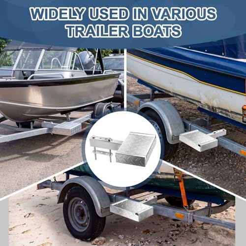 Image of 6 inch x 9 inch Boat Trailer Step with Nonslip Surface Galvanized Steel Heavy Duty Boat Trailer Steps for The Tongue Fits for 4 inch x 3 inch Frame