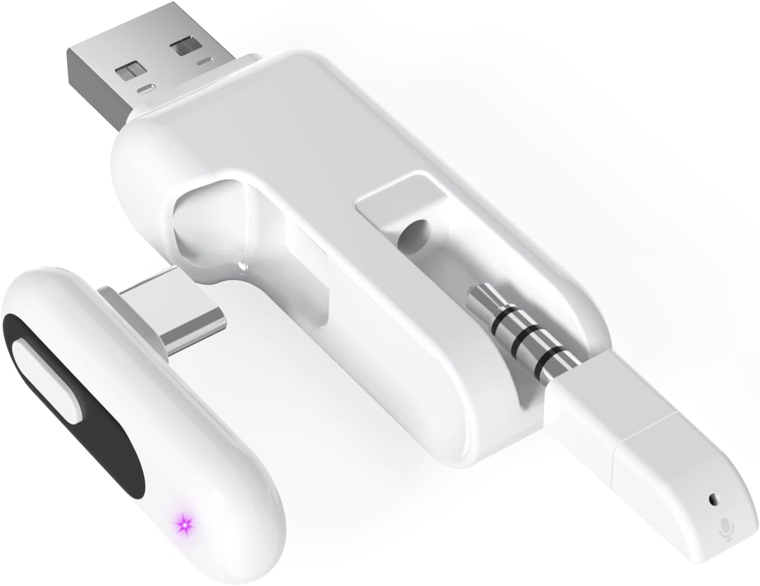 USB-C Bluetooth Adapter for PS5, 2-in-1 USB-A Bluetooth Audio Adapter for PS4 with aptX-Adaptive & Low Latency, Wireless Audio Transmitter to Connect Bluetooth Headphones & Earbuds