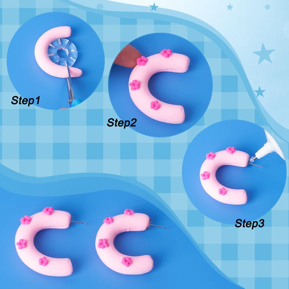 Outils Bijoux DIY UNICRAFTALE Lot 4 Emporte-pièces Argile Polymère - Formes Fleurs Et Feuilles - DIY Bijoux Set 4 Formes Feuilles Géométriques