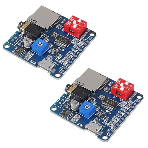 DIANN 2pcs MP3 Voice Playback Module DY-SV5W Player Music Voice Board IO Trigger UART Serial Adapter Control Playback Module Sound Board Amplifier Board Support 32G Card