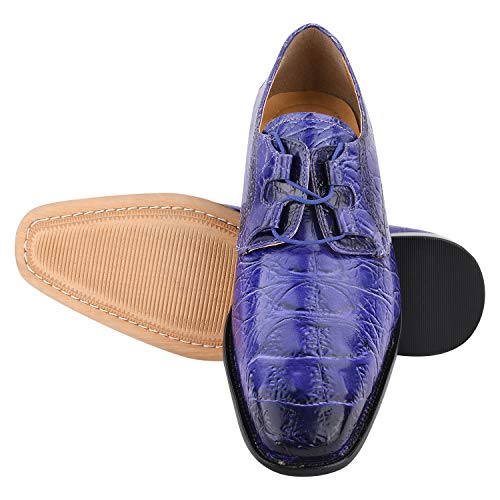 Image of LIBERTYZENO Mens Hornback Print Genuine Leather Lace Up Oxford Dress Shoes