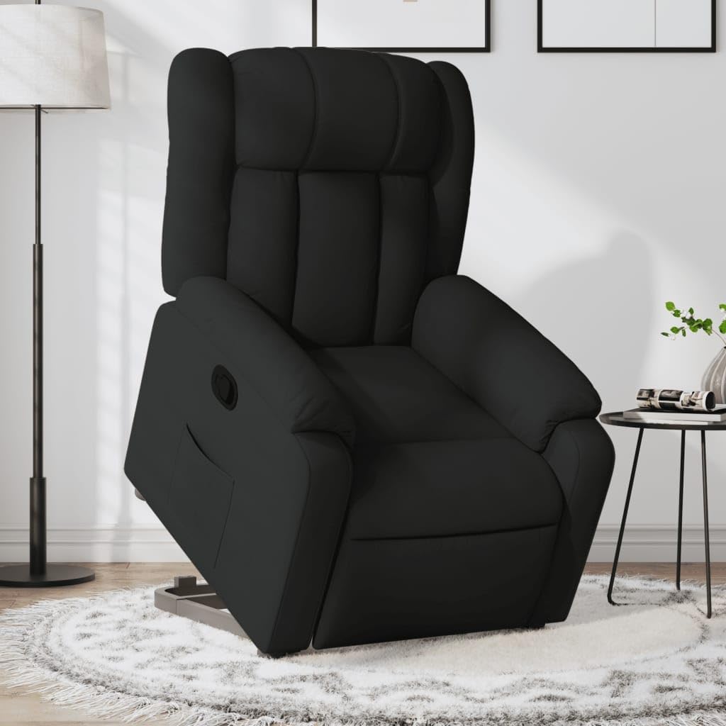 Homgoday Relaxsessel mit Aufstehhilfe Fernsehsessel Aufstehsessel Verstellbar Sessel Ruhesessel Polstersessel mit Liegefunktion Relaxsessel TV Sessel Wohnzimmer Schwarz Stoff