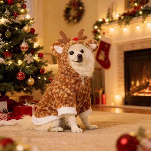 Disfraz de reno para perro talla M miniatura 6