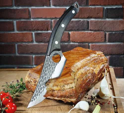 Zassenhaus Kochmesser RANGER 15 cm | handgefertigter Klingenstahl mit Loch | Griff aus Pakkaholz | mit Lederscheide | für die Küche oder als Outdoor Kochmesser | Ausbeinmesser | Hackmesser, 070866