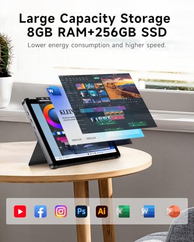 Image of Chuwi 2025 Hi10 X1 Windows 11 Tablet 10.1'', Intel N150(Up to 3.6GHz), 8GB LPDDR5 256GB SSD, Windows Tablet PC, 8MP+5MP Cameras, WiFi 6, BT 5.2, HDMI, USB 3.2, Type C, Full HD, with Case