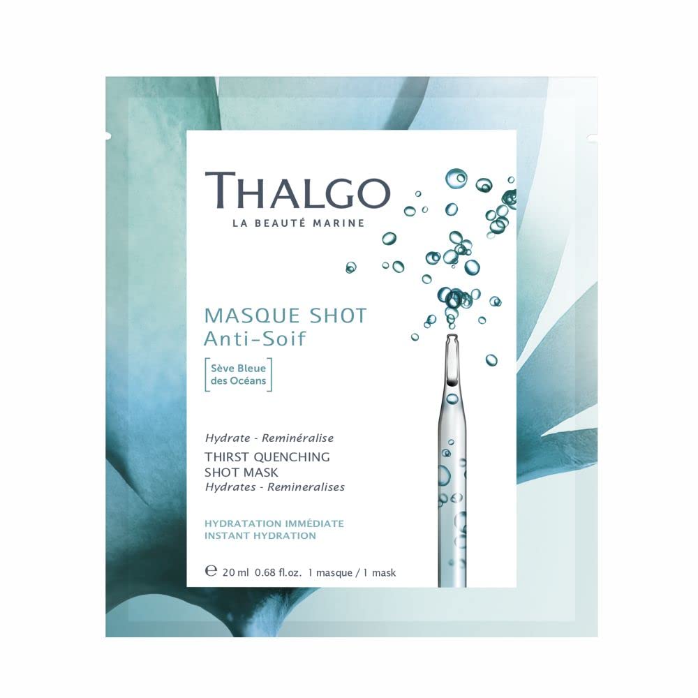 ThalgoThirst-Quenching Shot Mask - Refreshing Hydrating Sheet Mask with Hyaluronic Acid for Lasting Moisture - 20ml