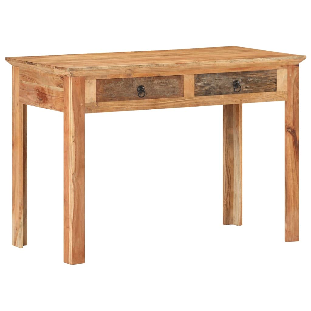 Scrivania Vintage in Legno Massello di Recupero con 2 Cassetti, Dimensioni 110x50x75 cm, per Ufficio Casa Studio e Consolle