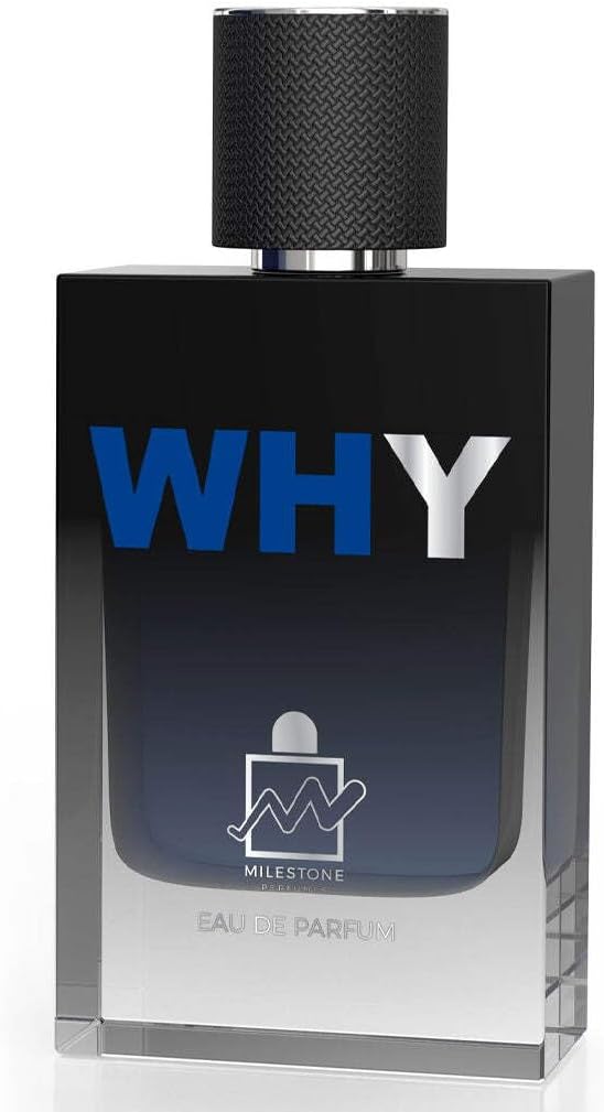 MILESTONE Why Men Eau de Parfum 100ml – Long Lasting Fragrance for Men, Premium Scent, Sophisticated Aroma, Ideal for Daily Wear, Elegant & Refreshing Perfume for the Modern Man