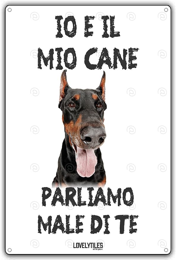 Cartello Attenti Al Cane Dobermann