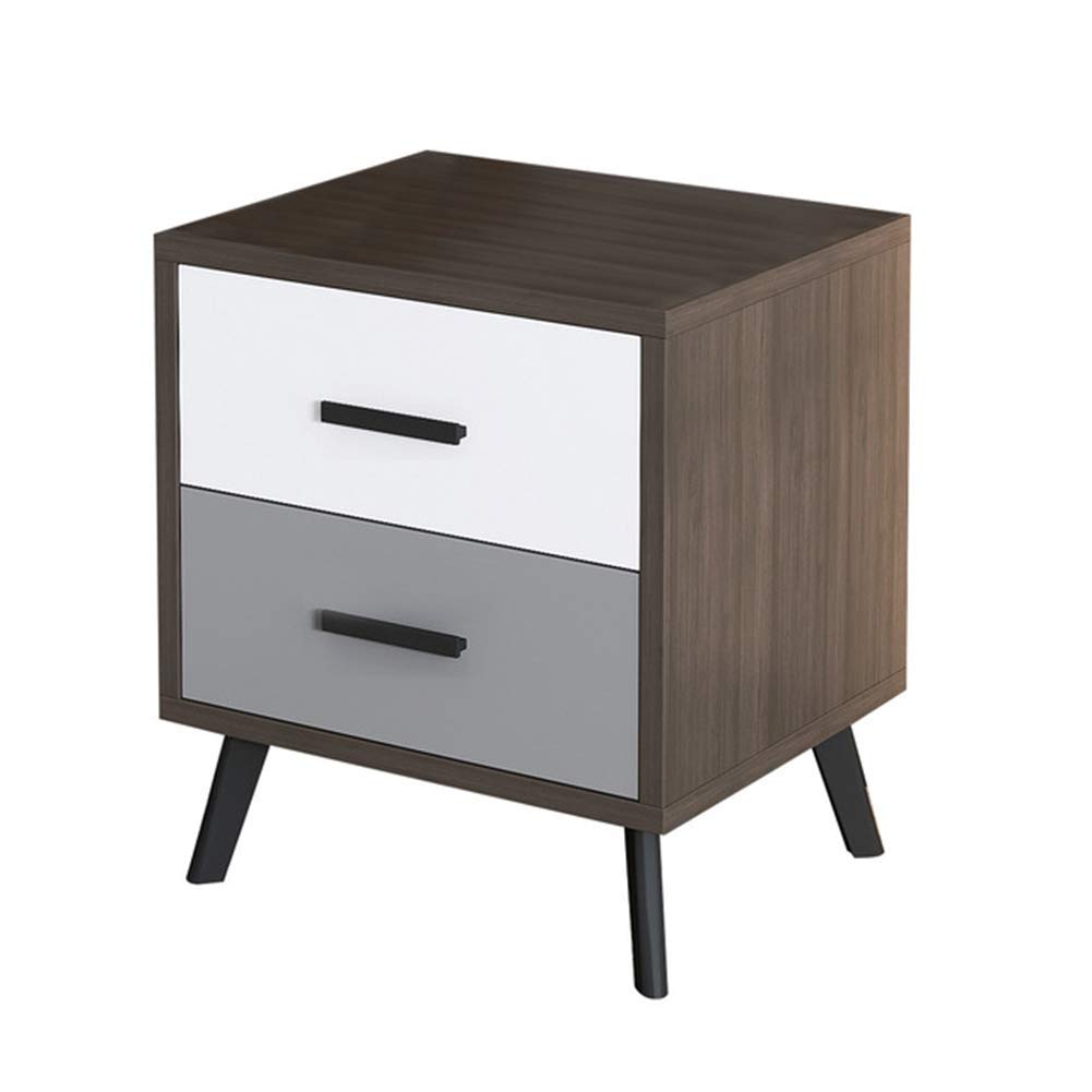 Table de chevet moderne à 2 tiroirs et étagère de rangement pour chambre et salon