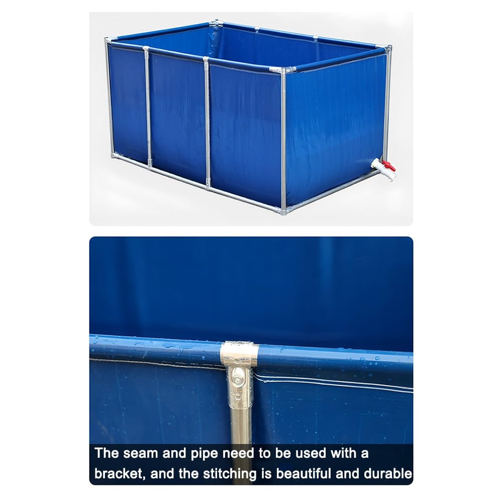 LargeCanvas - Piscina rettangolare pieghevole fuori terra con telaio in acciaio, facile da installare, serbatoio dell'acqua per il campeggio e il divertimento del cortile