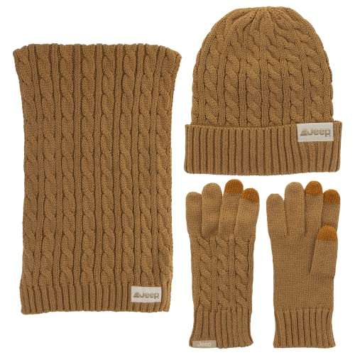 Jeep Conjunto de Bufanda Gorro y Guantes Accesorios de Invierno para Rutas y Ciudad