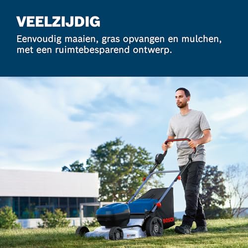 Bosch Professional 18V System accumaaier GRA 18V2-46 (maaibreedte: 46 cm, instelling maaihoogte in 6 standen, stoffen grasopvangzak 60 liter, incl. 2 x isolatorsleutel, mulchplug) - Afbeelding 6