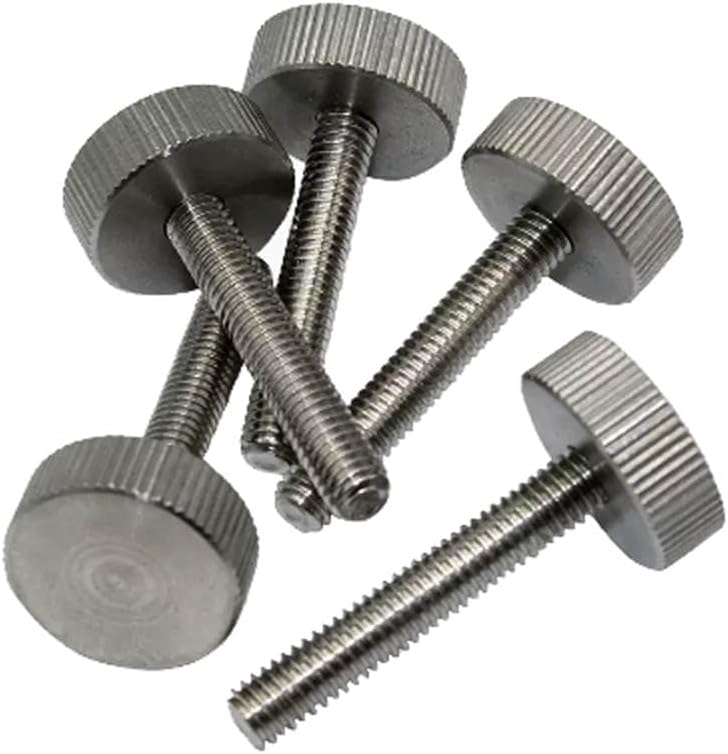 1pcs M5 M6 Hand Twist Big Flat Head Knurled Screws 16mm 20mm HD 6mm 7mm HT Screw thread Bolts 304 stainless steel - (Size: M5x12mmxD16x6mm)