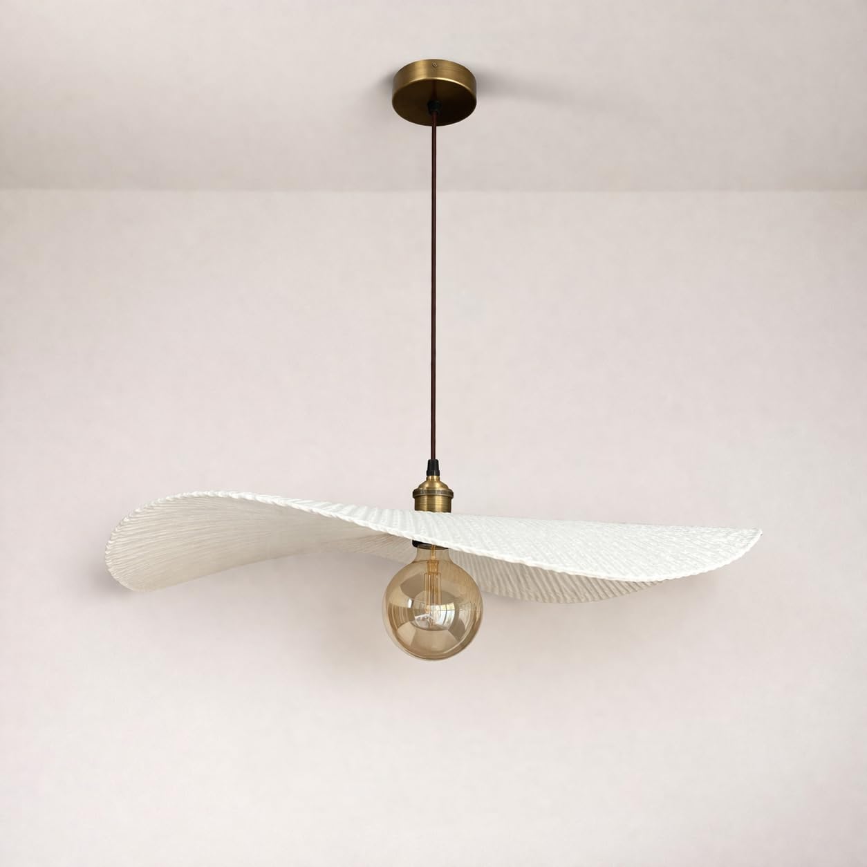 CGC Lighting Indoor Ceiling lamp Shade Curved Design Paper Easy fit Non Electrical (Tallulah Extra Large 60cm)