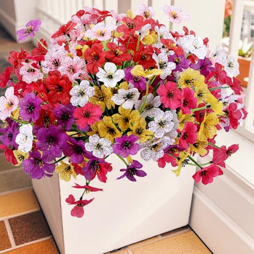 Geegoods Artificial Flowers for Outdoors, 6-Color Mixed Mums