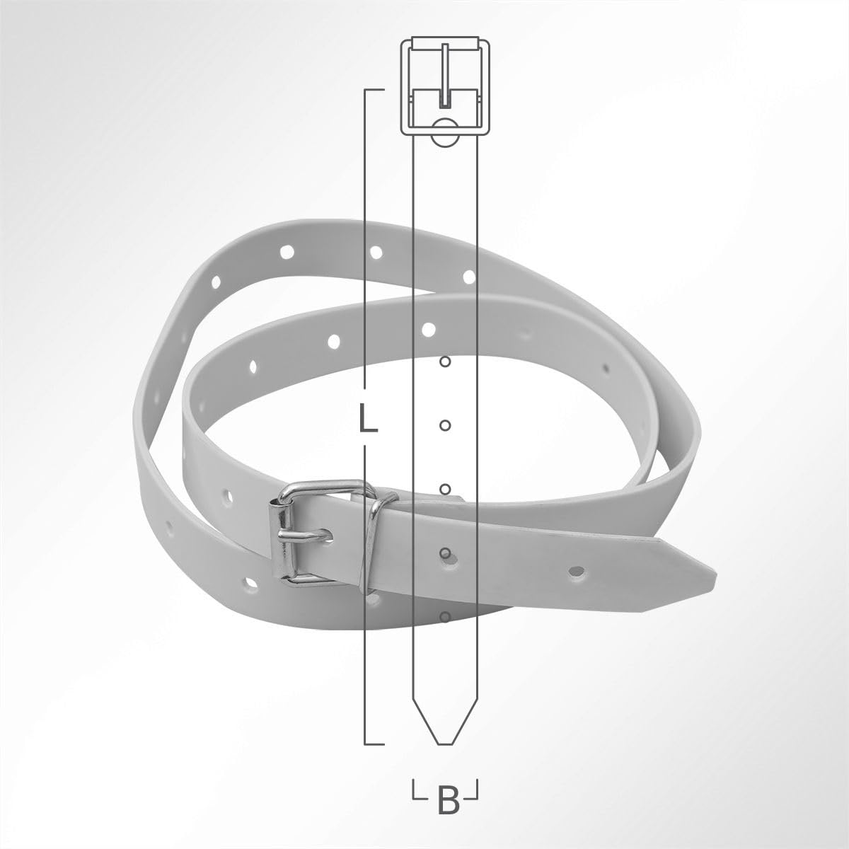Schnallriemen mit Rollschnalle für Planen schwarz, Länge 350mm VE 10 Stück